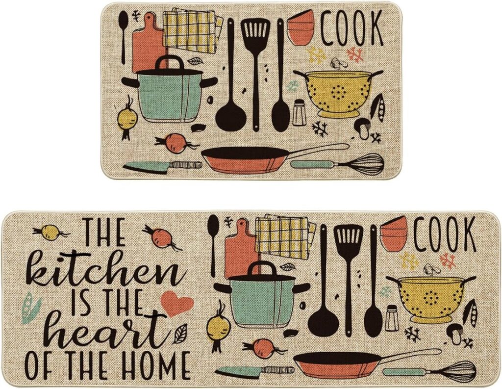 Artoid Mode The Kitchen is The Heart of The Home Kitchen Mats Set of 2, Seasonal Cooking Sets Holida…