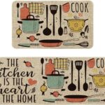 Artoid Mode The Kitchen is The Heart of The Home Kitchen Mats Set of 2, Seasonal Cooking Sets Holida…