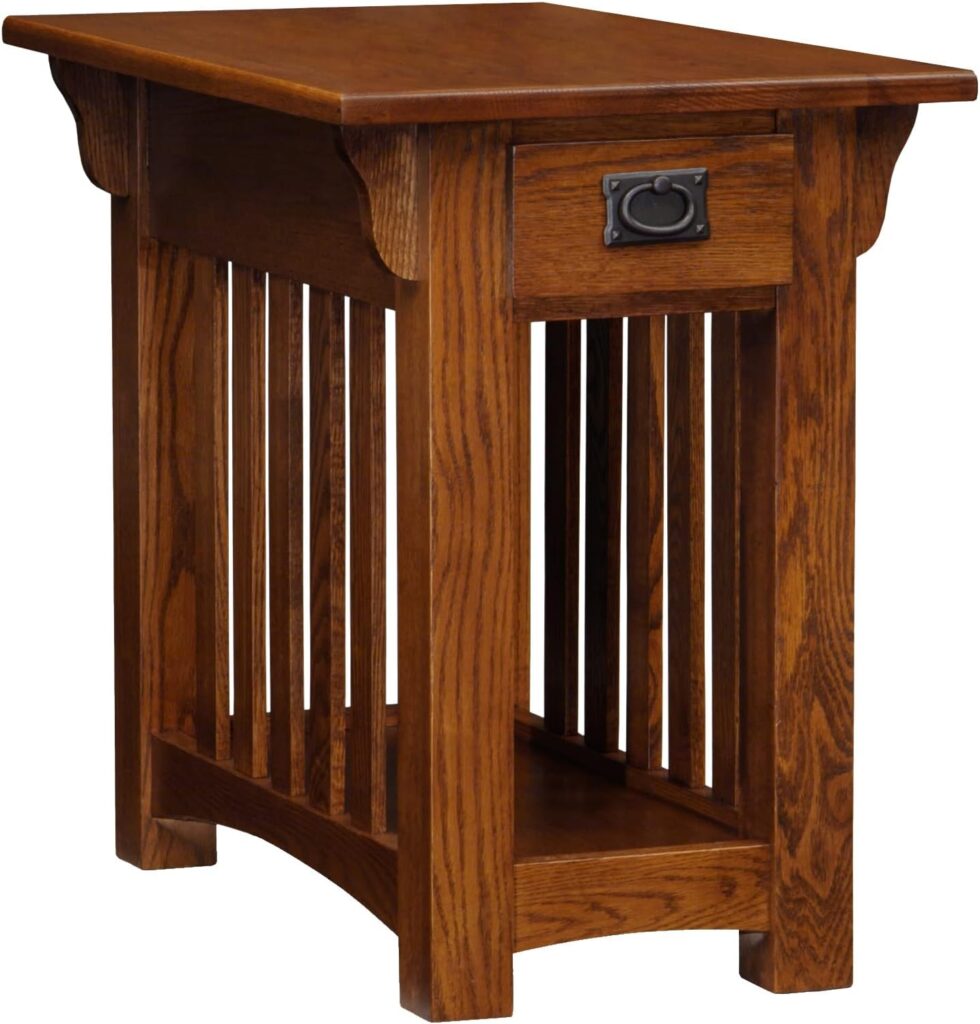 Leick Home Mission End Table, 17″, Medium Oak