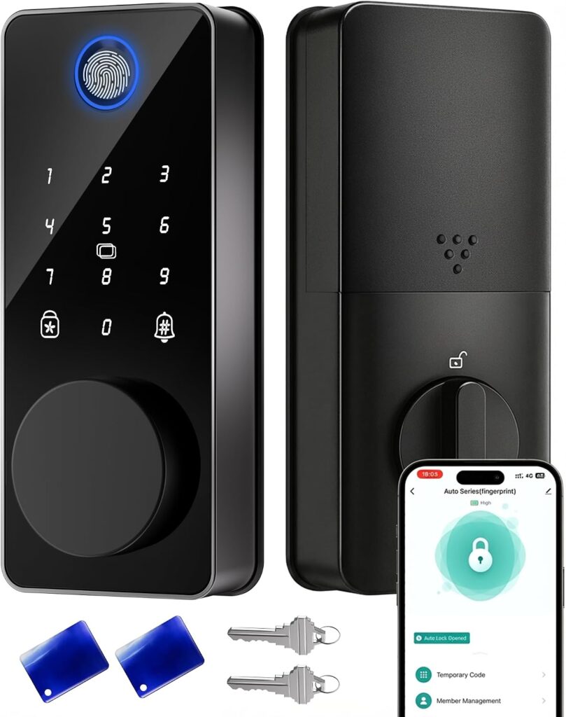 Keyless Entry Door Lock, Fingerprint Smart Deadbolt Lock