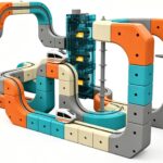 Train Sets, DIY Modular Cube Track Set, Auto Elevator & Track Switch