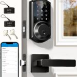 Veise VE06-L Smart Deadbolt Lock with 2 Lever Handle Set, Matte Black