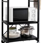 Mythinglogic Foldable Kitchen Island Cart with Wood Top for Small Kitchens