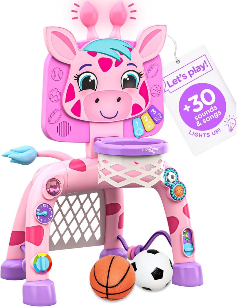 Move2Play, Giraffe Basketball Hoop & Soccer Goal Activity Center | 30+…