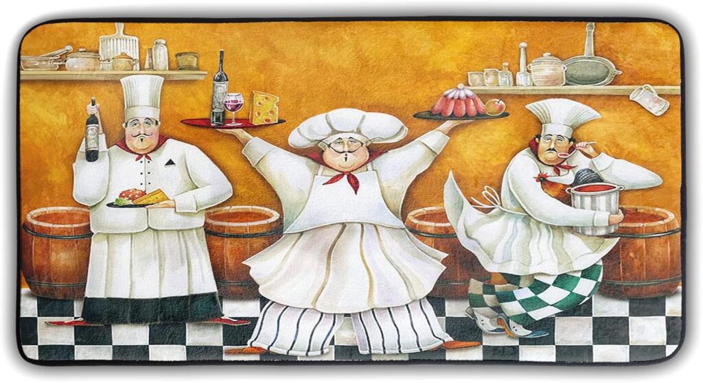Fat Chef Kitchen Rugs and Mats Non-Skid Washable Cushioned Anti-Fatigue for Sink and Bathroom Carpet…