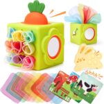 hahaland Silicone Baby Tissue Box Toy – Montessori Baby Toys 6-12 Mont…