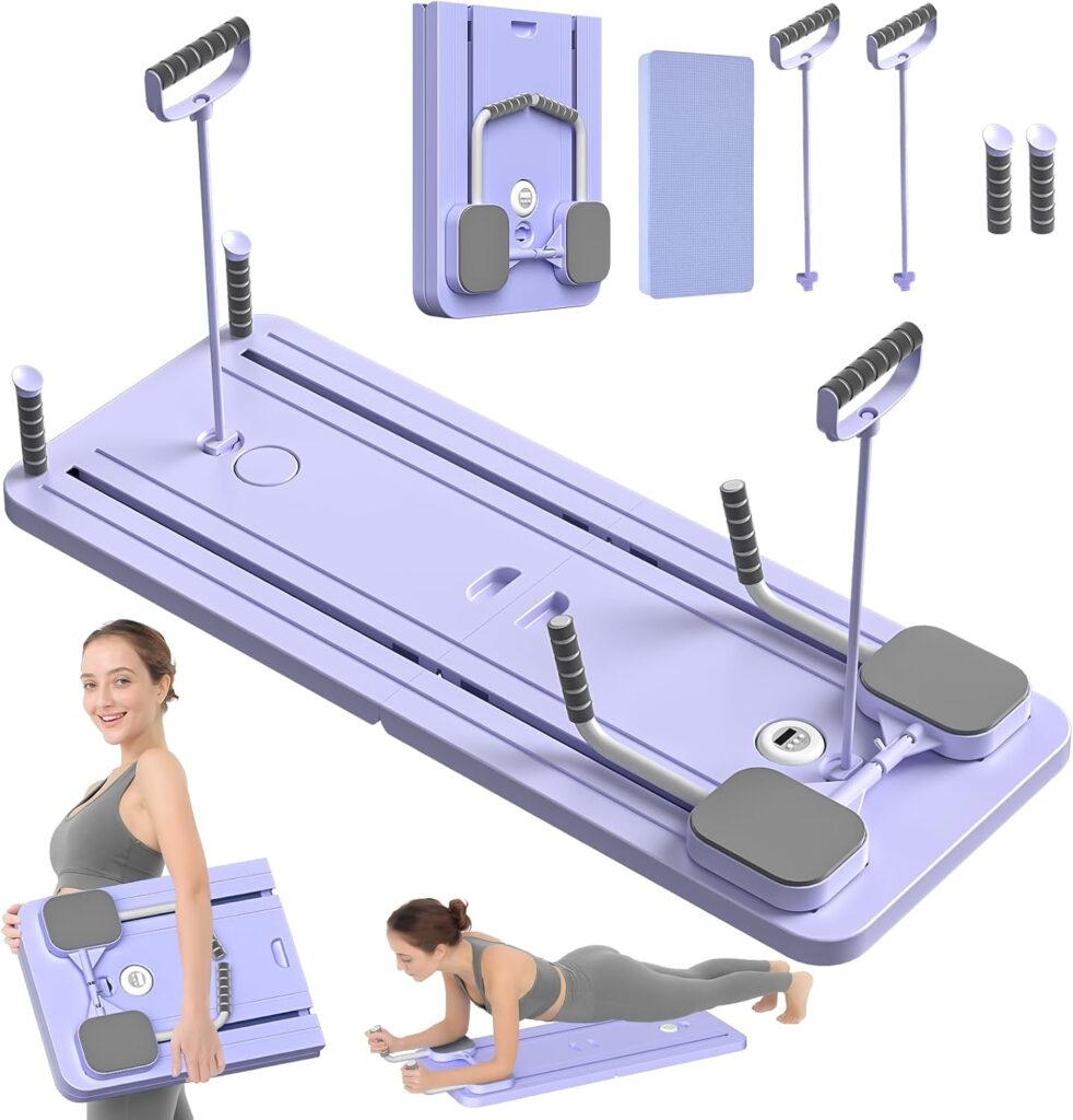 JANUA Pilates Board – Pilates Reformer Set, Multi-Purpose Foldable Pilates Reformer Board for Home, …