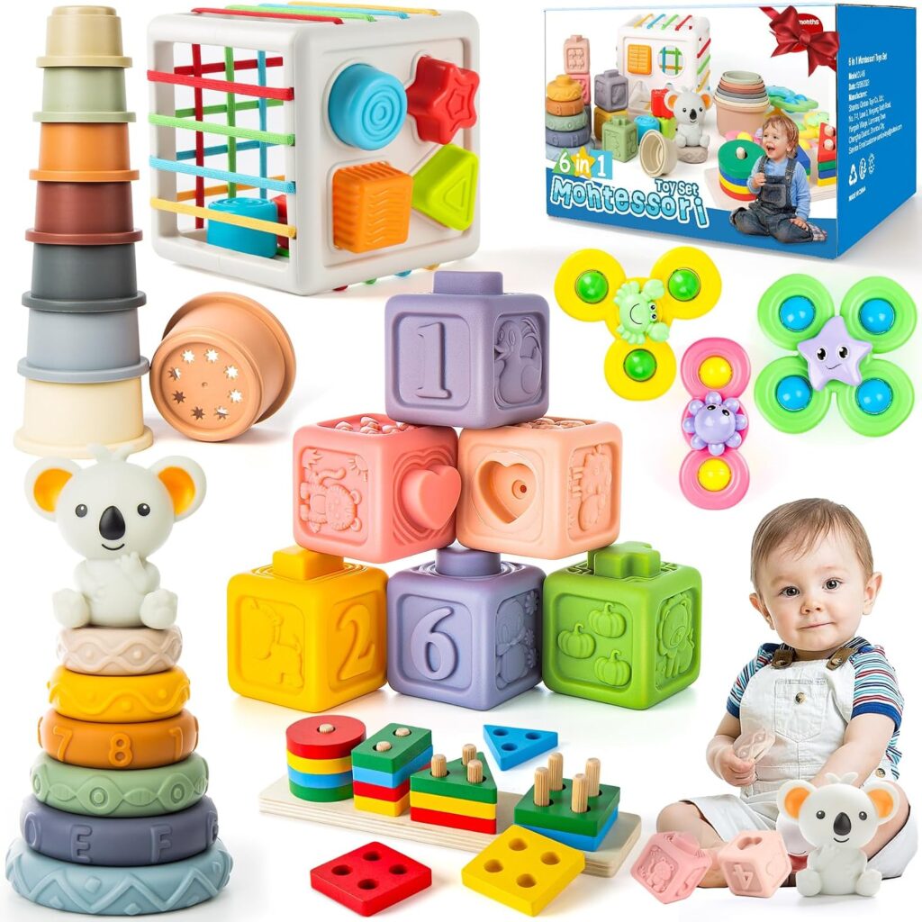 Somastung Baby Toys 6 to 12 Months, 6-in-1 Montessori Toys for Babies …