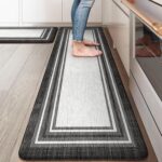 KIMODE Anti Fatigue Kitchen Mats,Non Slip Farmhouse Kitchen Rugs Sets 2 Pcs