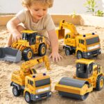 KukuFun 4-Pack Construction Truck Sand Toys for Boys Kids Toddlers 1-3…