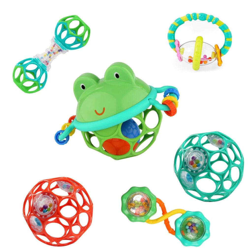 Bright Starts Little Shakers 6pc Gift Set, Easy-Grasp Oball Technology…
