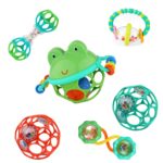 Bright Starts Little Shakers 6pc Gift Set, Easy-Grasp Oball Technology…
