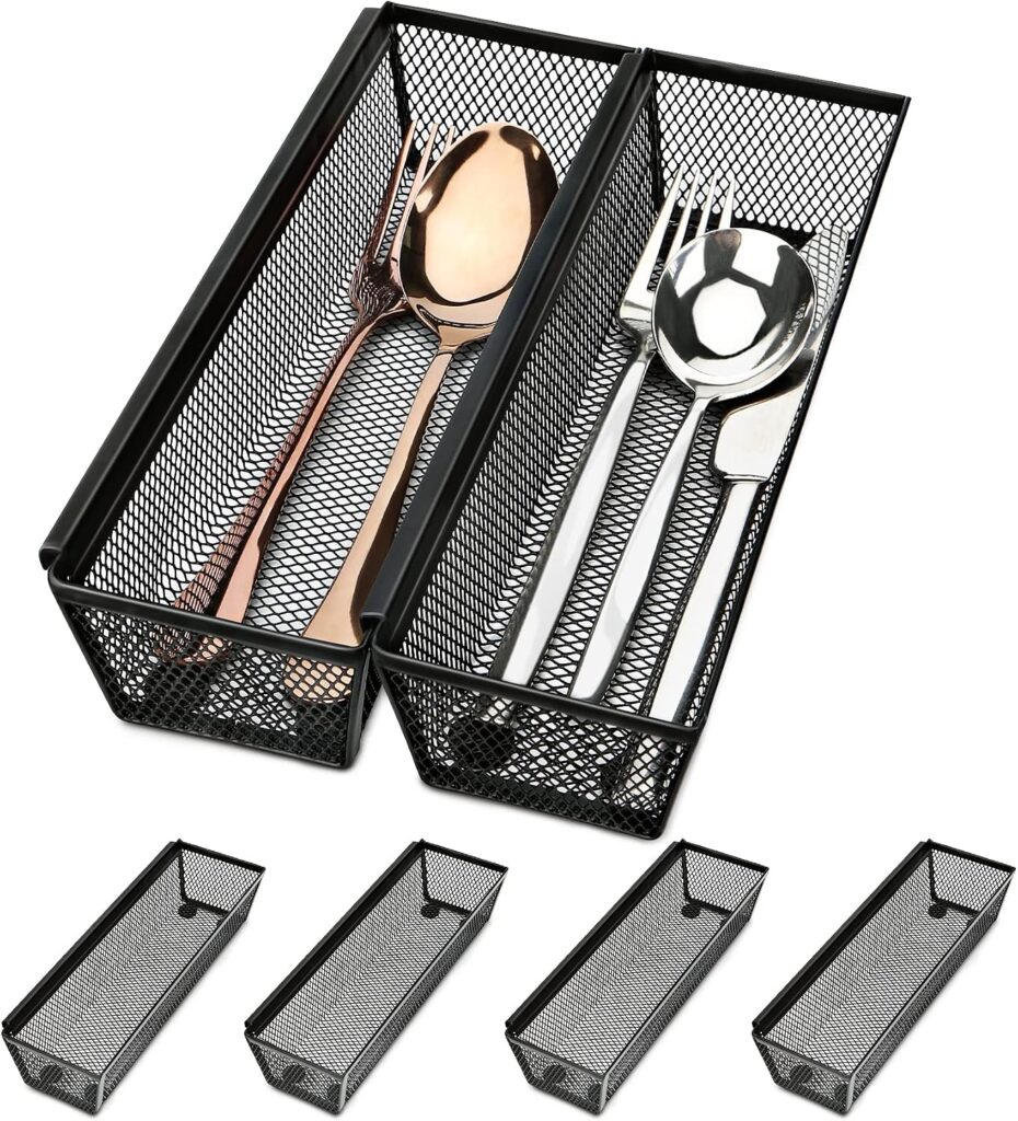 Smgmg Silverware Drawer Organizer, Silverware Organizer for Drawer, 6 Pack Utensil Organizer for Kit…