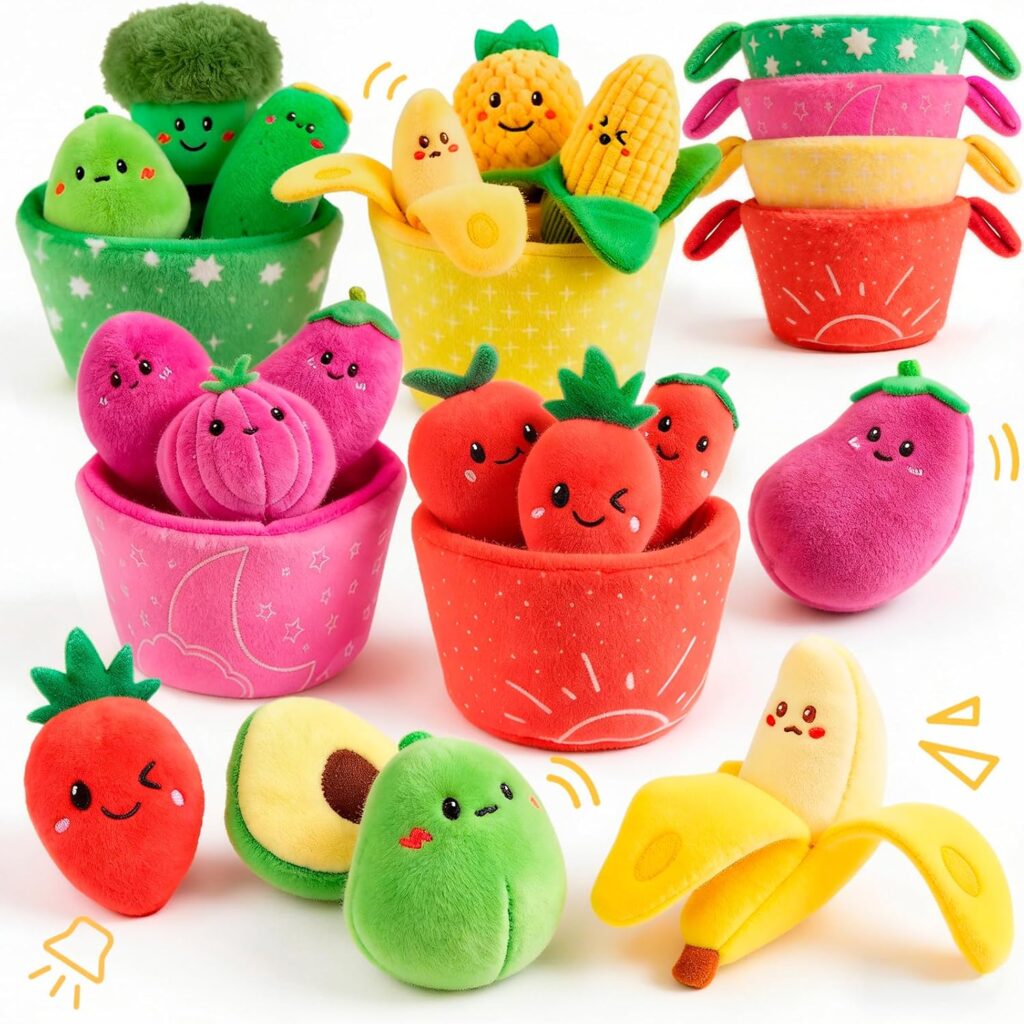 SAIMAND Baby Toys 6-12 Months,16PCS Montessori Plush Sensory Play Food…