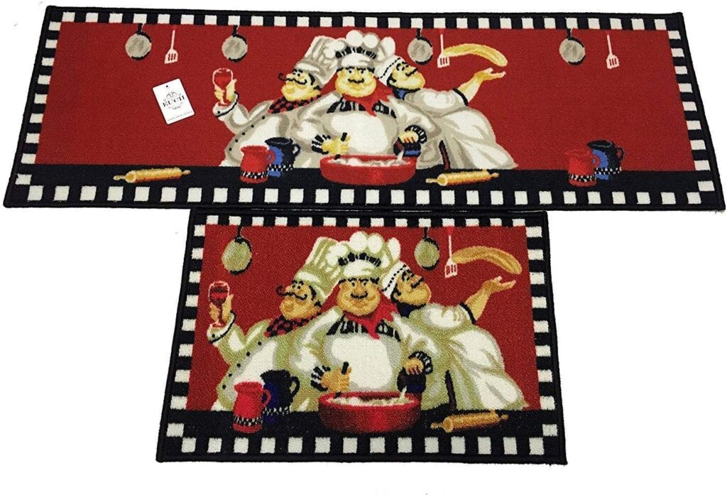 Non-Slip Rubber Backing Carpet Kitchen Mat Doormat Runner Bathroom Rug 2 Piece Sets,15″x47″+15″x23″ …