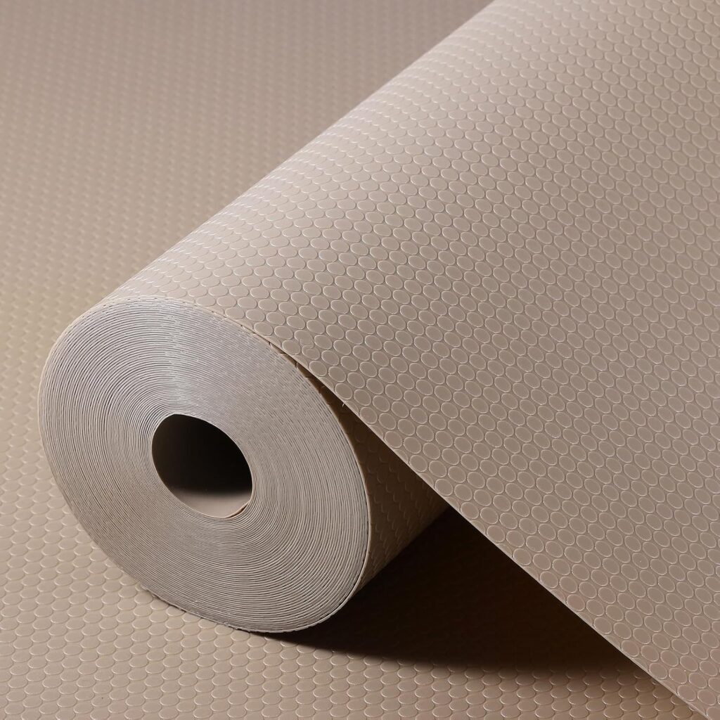 Shelf Liner Non Adhensive,Kitchen Cabinet Drawer Mat Beige 11.8× 118″