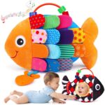 Baby Sensory Toys 0-6 Months Musical Tummy Time Stuffed Plush Flip Fis…